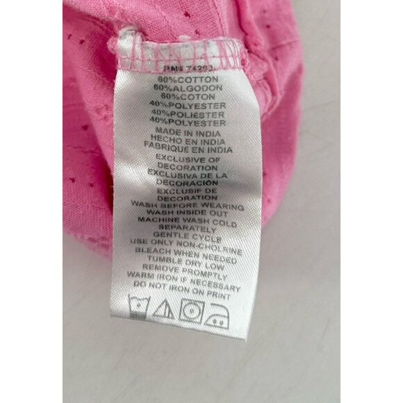 DKNY Girl’s Pink‎ Tank Layered Ruffle Lace Sleeveless Tank Top Logo Sz Small - Picture 4 of 7